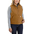 Washed Duck Sherpa Lined Mock Neck Brown Bodywarmer Dames