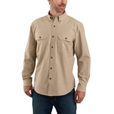 Carhartt Midweight Chambray LS Shirt Dark Tan Chambray Overhemd Heren