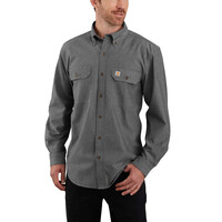 Carhartt Midweight Chambray LS Shirt Black Chambray Overhemd Heren