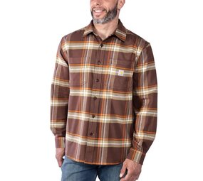 Carhartt Rugged Flex Midweight Flannel Plaid Chestnut Gevoerd Overhemd Heren Carhartt Rugged Flex Midweight Flannel Plaid Chestnut Gevoerd Overhemd Heren