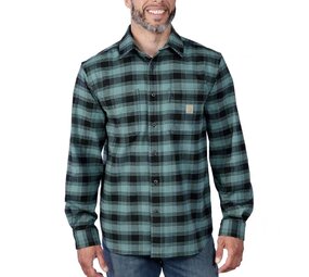 Carhartt Rugged Flex Midweight Flannel Plaid Sea Pine Gevoerd Overhemd Heren