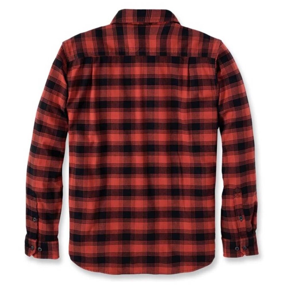 Carhartt Rugged Flex Midweight Flannel Plaid Red Ochre Gevoerd Overhemd Heren Carhartt Rugged Flex Midweight Flannel Plaid Red Ochre Gevoerd Overhemd Heren