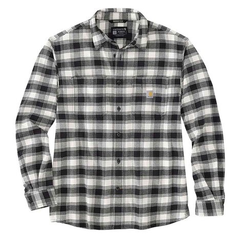 Carhartt Rugged Flex Midweight Flannel Plaid Malt Gevoerd Overhemd Heren
