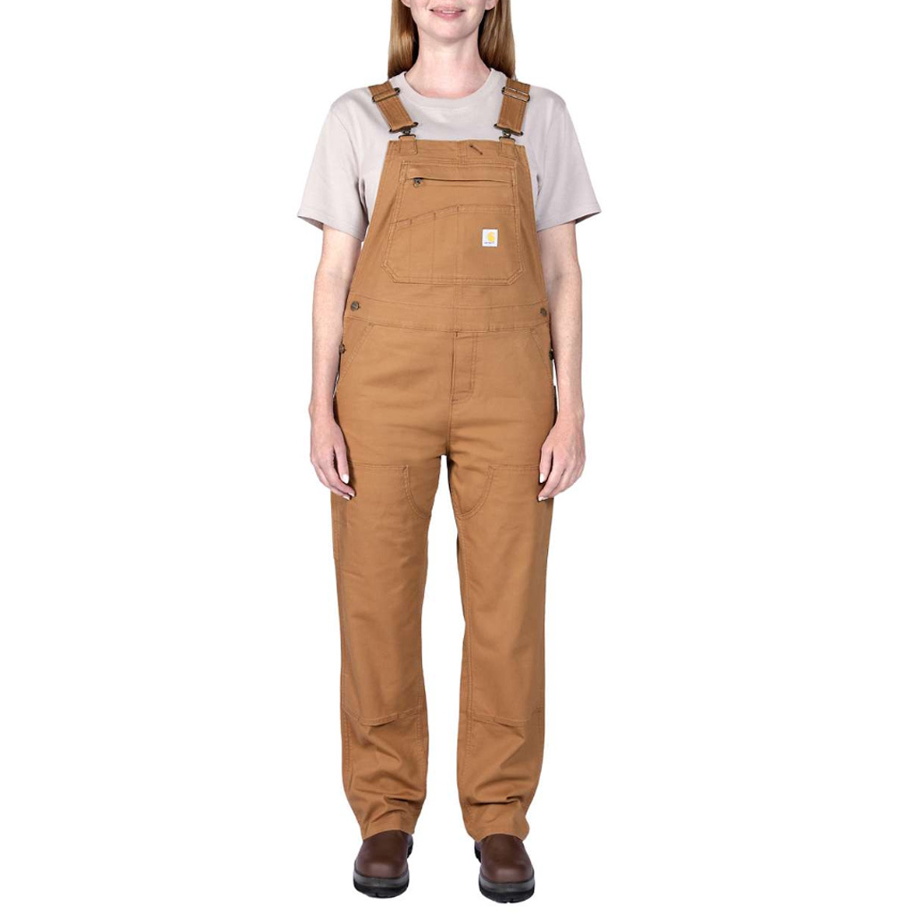 Rugged Flex Relaxed Fit Canvas Bib Bruin Overall Dames