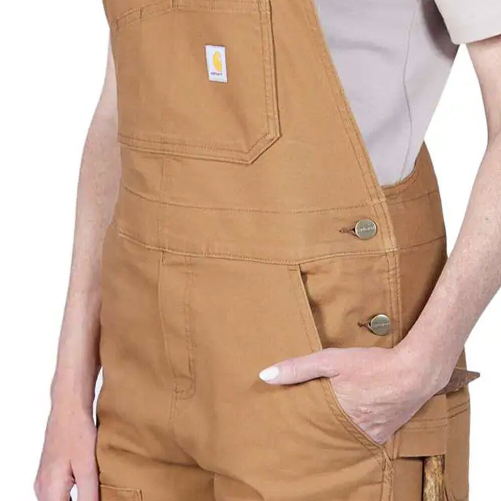 Carhartt Rugged Flex Relaxed Fit Canvas Bib Bruin Overall Dames