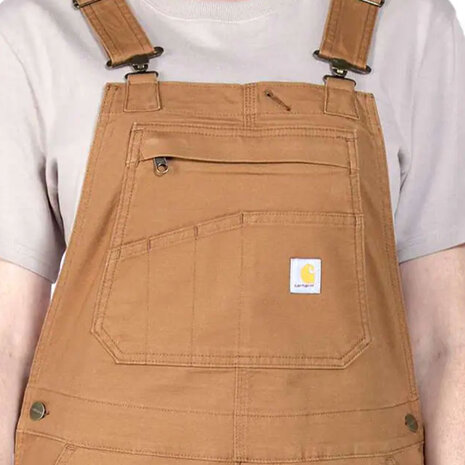 Carhartt Rugged Flex Relaxed Fit Canvas Bib Bruin Overall Dames
