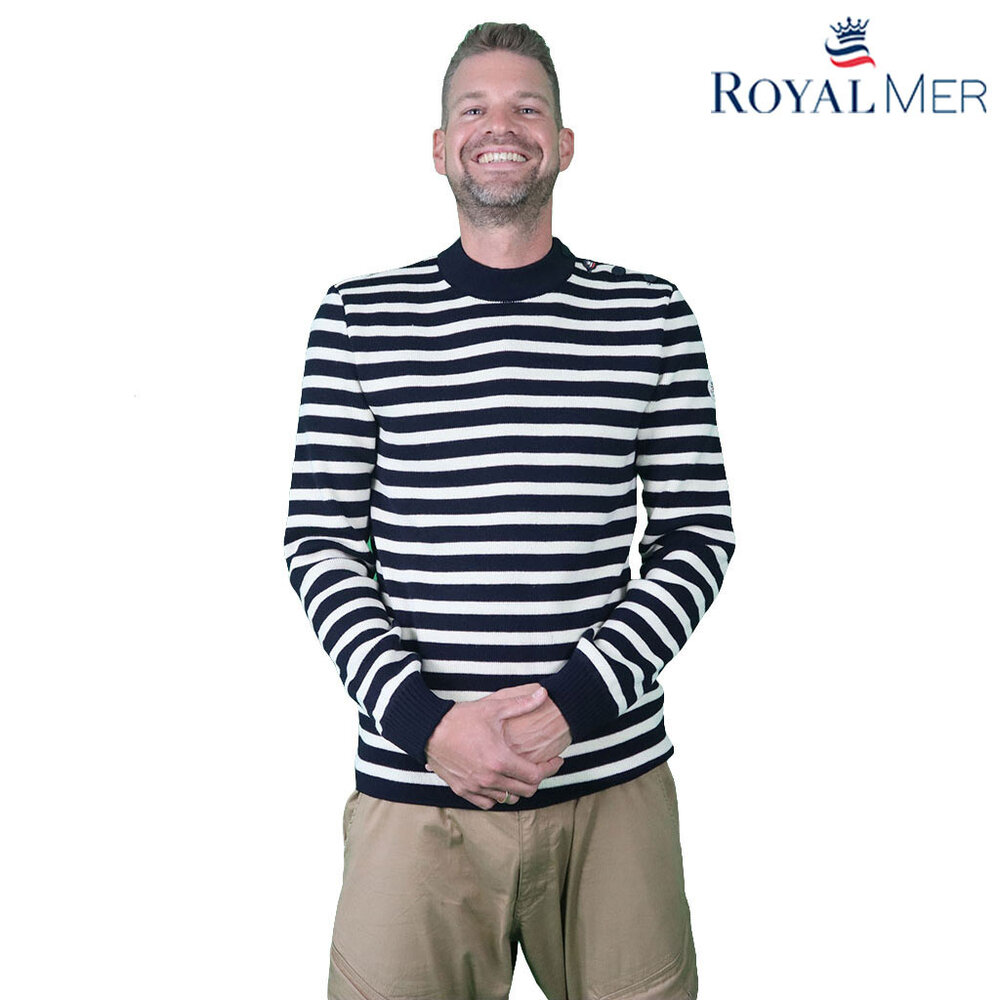 Royal Mer Azael Marine Ecru Gestreepte Matrozentrui Heren