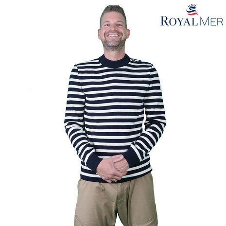 Royal Mer Azael Marine Ecru Gestreepte Matrozentrui Heren