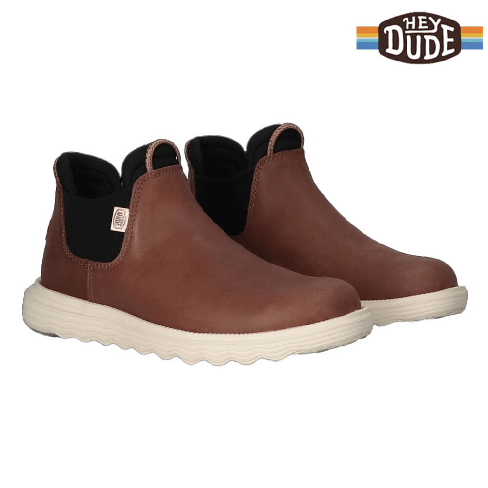 Hey Dude Branson Craft Leather Coffee Boots Dames Hey Dude Branson Craft Leather Coffee Boots Dames