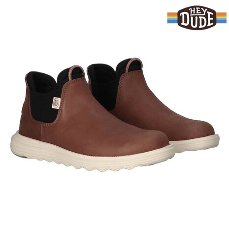 Hey Dude Branson Craft Leather Coffee Boots Dames Hey Dude Branson Craft Leather Coffee Boots Dames