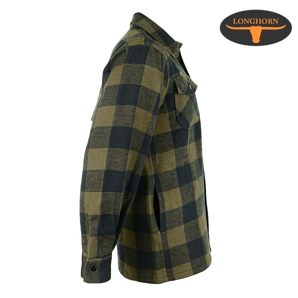 Longhorn Houthakkers Hemd Zwart Olive Lumberjack Heren Longhorn Houthakkers Hemd Zwart Olive Lumberjack Heren