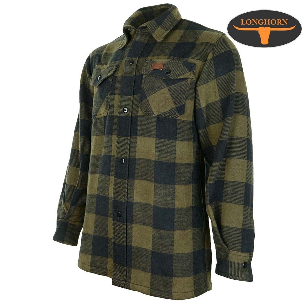 Longhorn Houthakkers Hemd Zwart Olive Lumberjack Heren Longhorn Houthakkers Hemd Zwart Olive Lumberjack Heren