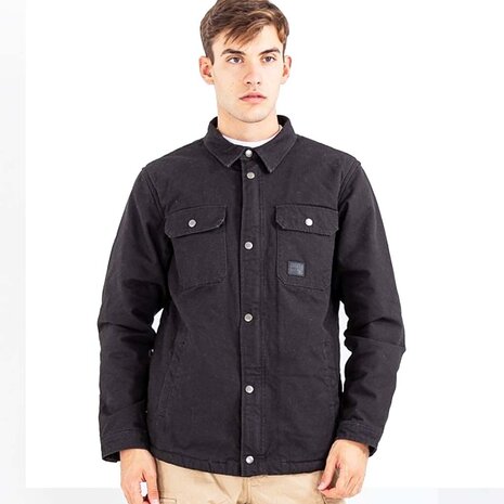 Vintage Industries Dean Sherpa Black Winterjas Heren Vintage Industries Dean Sherpa Black Winterjas Heren