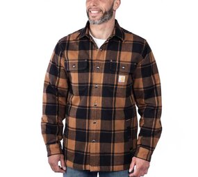 Carhartt Relaxed Fit Flannel Bruin Sherpa Jack Heren Carhartt Relaxed Fit Flannel Bruin Sherpa Jack Heren