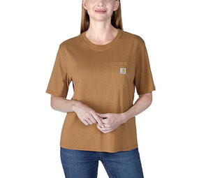 Carhartt Lightweight Short-Sleeve Crewneck Bruin T-Shirt Dames Carhartt Lightweight Short-Sleeve Crewneck Bruin T-Shirt Dames