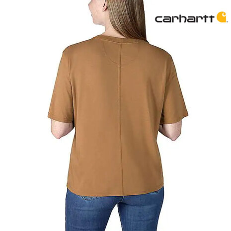 Carhartt Lightweight Short-Sleeve Crewneck Bruin T-Shirt Dames Carhartt Lightweight Short-Sleeve Crewneck Bruin T-Shirt Dames