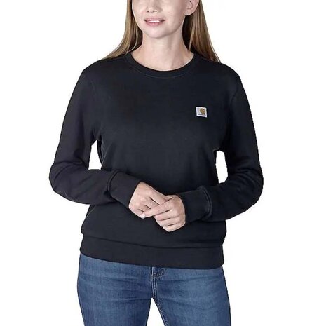 Carhartt French Terry Crewneck Zwart Sweatshirt Dames Carhartt French Terry Crewneck Zwart Sweatshirt Dames