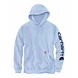 Carhartt Sleeve Logo Fog Blue Hooded Sweatshirt Heren Carhartt Sleeve Logo Fog Blue Hooded Sweatshirt Heren