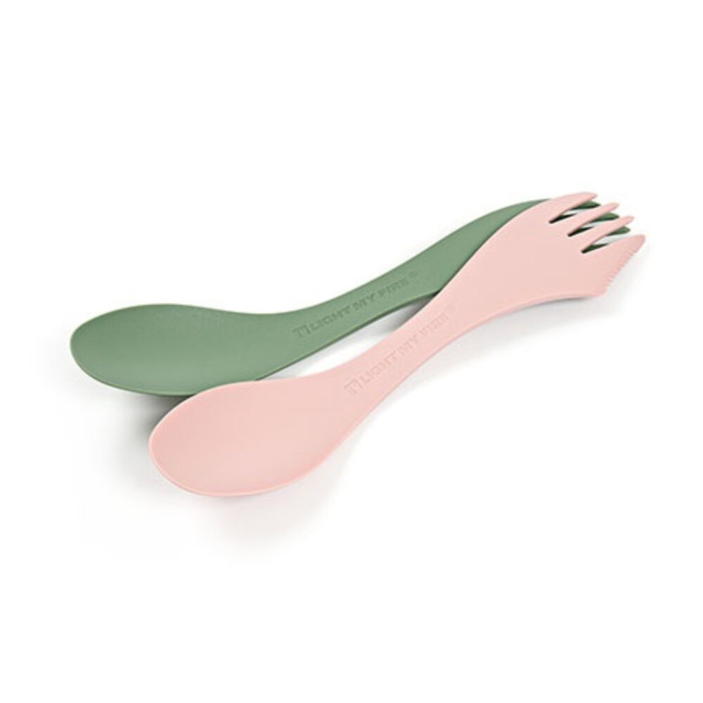 Spork Medium 2-Pack Sandy Green/Dusty Pink