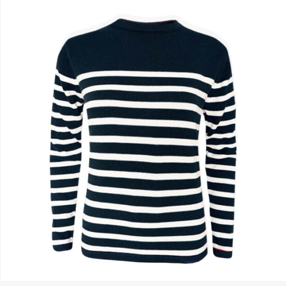 Breton Stripe Pullover Navy Natural Maritieme Trui Dames