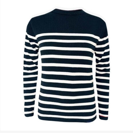 Breton Stripe Pullover Navy Natural Maritieme Trui Dames