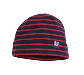 Breton Stripe Classic Bonnet Navy Bordeaux Katoenen Muts Breton Stripe Classic Bonnet Navy Bordeaux Katoenen Muts