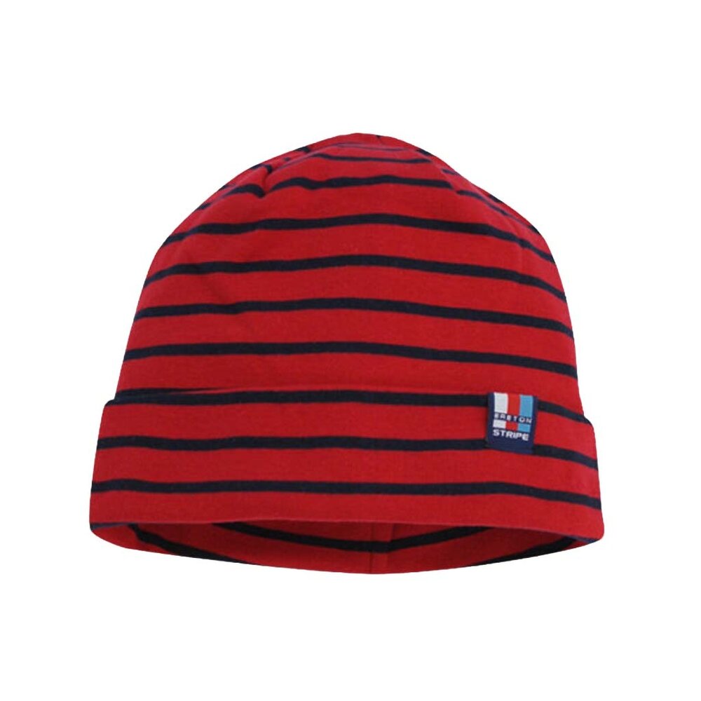 Breton Stripe Classic Bonnet Bordeaux Navy Katoenen Muts Breton Stripe Classic Bonnet Bordeaux Navy Katoenen Muts