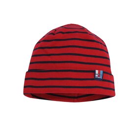Breton Stripe Classic Bonnet Bordeaux Navy Katoenen Muts Breton Stripe Classic Bonnet Bordeaux Navy Katoenen Muts