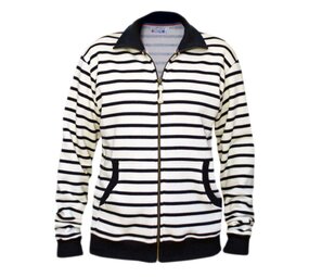 Breton Stripe Classic Cardigan Natural Navy Maritiem Vest Heren Breton Stripe Classic Cardigan Natural Navy Maritiem Vest Heren