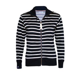 Breton Stripe Classic Cardigan Navy Natural Maritiem Vest Dames Breton Stripe Classic Cardigan Navy Natural Maritiem Vest Dames