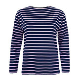 Breton Stripe Classic Navy Pink Maritiem Shirt Dames Breton Stripe Classic Navy Pink Maritiem Shirt Dames