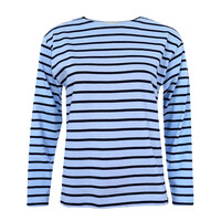 Breton Stripe Classic Sky Blue Navy Maritiem Shirt Dames