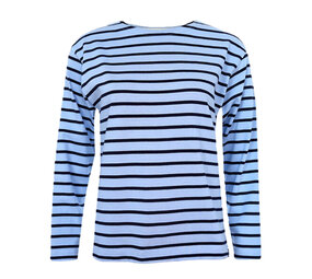 Breton Stripe Classic Sky Blue Navy Maritiem Shirt Dames Breton Stripe Classic Sky Blue Navy Maritiem Shirt Dames