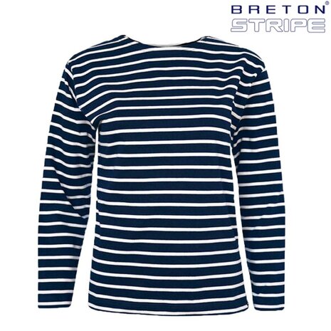 Breton Stripe Classic Navy Natural Maritiem Shirt Dames Breton Stripe Classic Navy Natural Maritiem Shirt Dames
