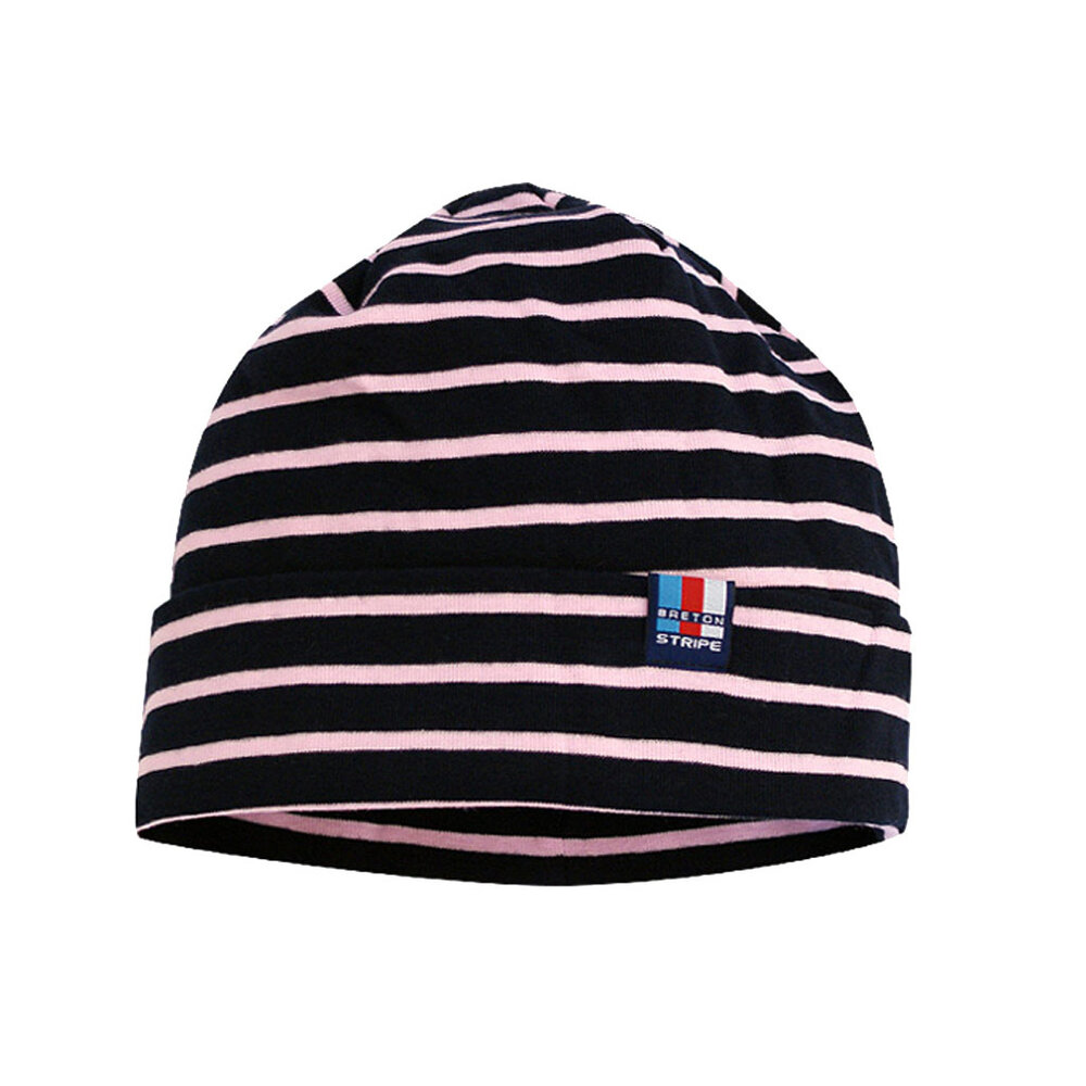 Breton Stripe Classic Bonnet Navy Pink Katoenen Muts Breton Stripe Classic Bonnet Navy Pink Katoenen Muts