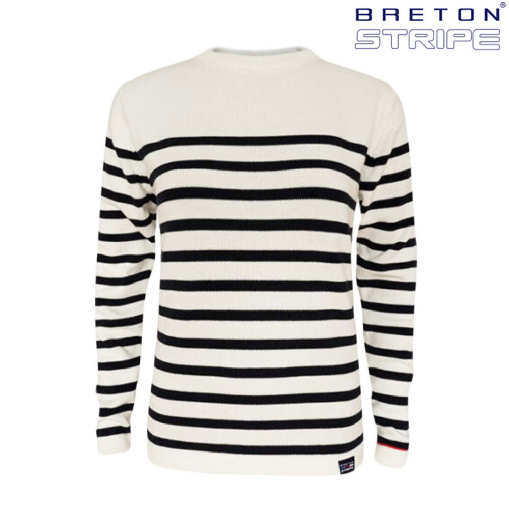 Breton Stripe Pullover Natural Navy Maritieme Trui Dames Breton Stripe Pullover Natural Navy Maritieme Trui Dames
