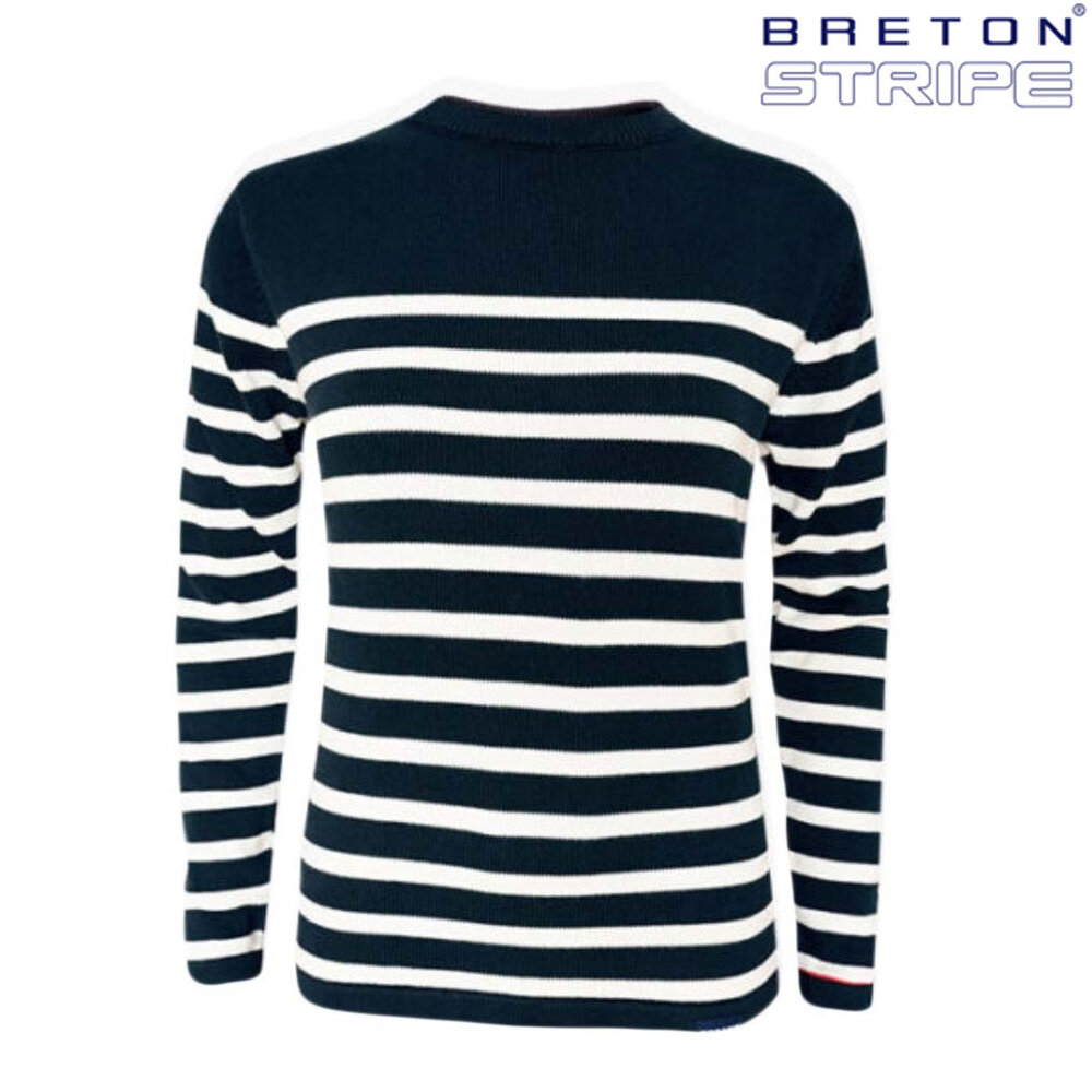 Breton Stripe Pullover Navy Natural Maritieme Trui Dames