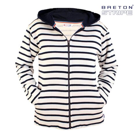 Breton Stripe Classic Natural Navy Maritieme Hoody Breton Stripe Classic Natural Navy Maritieme Hoody