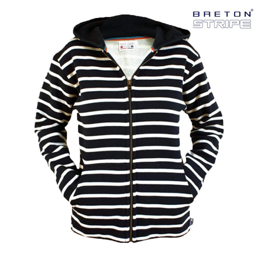 Breton Stripe Classic Navy Natural Maritieme Hoody Breton Stripe Classic Navy Natural Maritieme Hoody