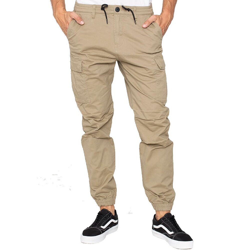 Vintage Industries Vince Jogger Dark Khaki Cargobroek Heren