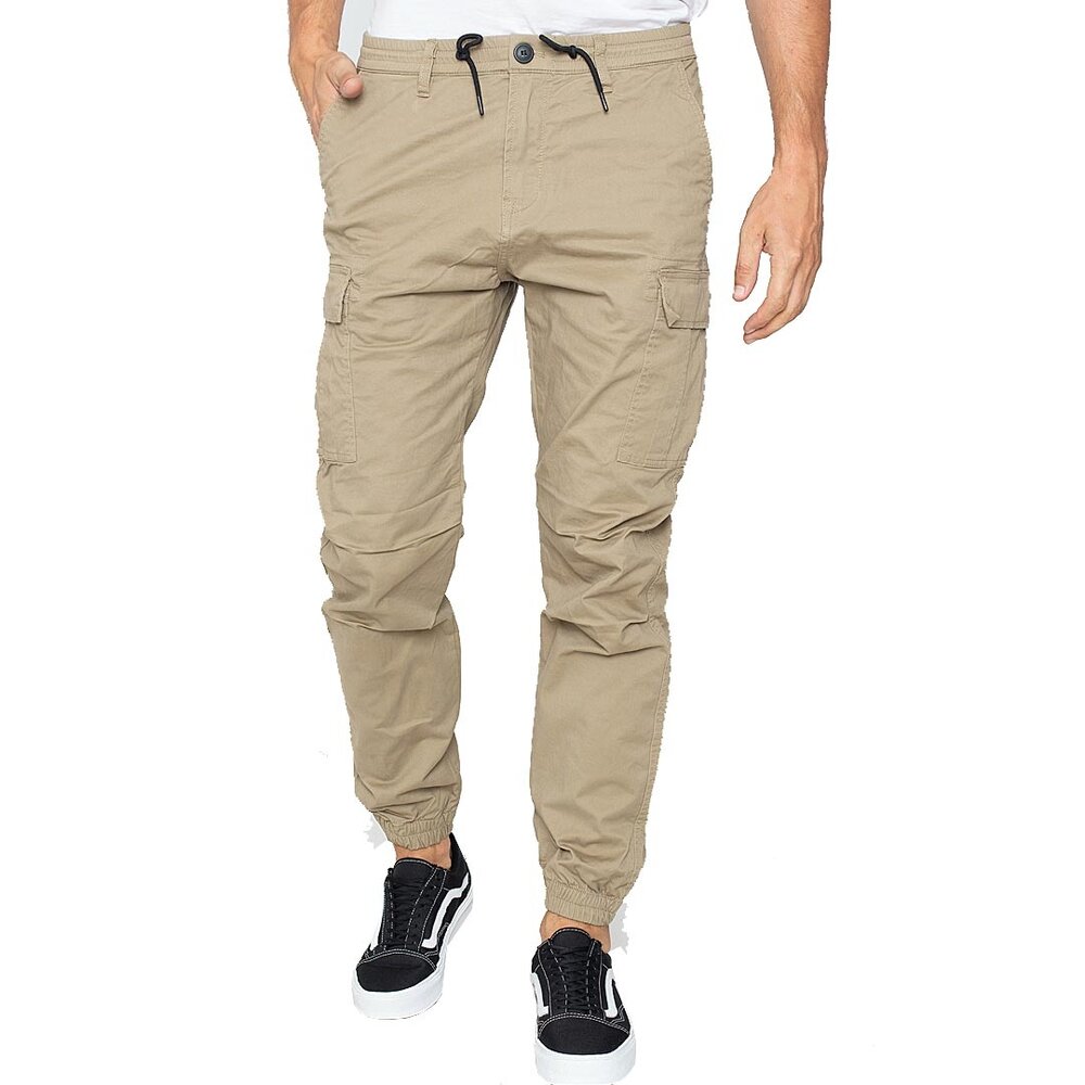 Vintage Industries Vince Jogger Dark Khaki Cargobroek Heren