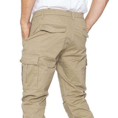 Vintage Industries Vince Jogger Dark Khaki Cargobroek Heren