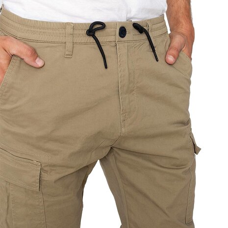 Vintage Industries Vince Jogger Dark Khaki Cargobroek Heren