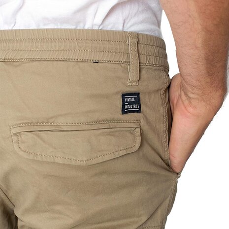 Vintage Industries Vince Jogger Dark Khaki Cargobroek Heren