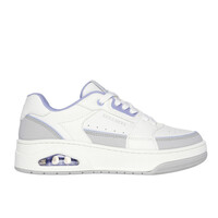 Skechers Uno Court Courted Style Wit Lavendel Wandelsneakers Dames