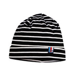 Breton Stripe Classic Bonnet Black White Katoenen Muts