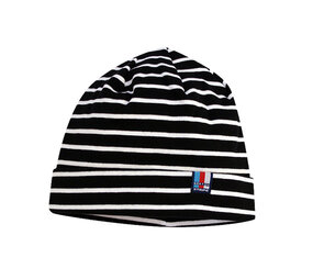 Breton Stripe Classic Bonnet Black White Katoenen Muts Breton Stripe Classic Bonnet Black White Katoenen Muts
