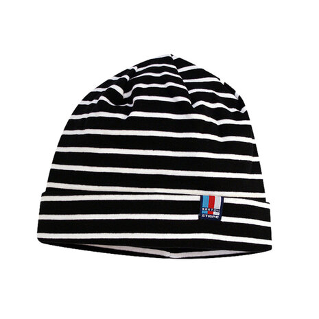 Breton Stripe Classic Bonnet Black White Katoenen Muts Breton Stripe Classic Bonnet Black White Katoenen Muts