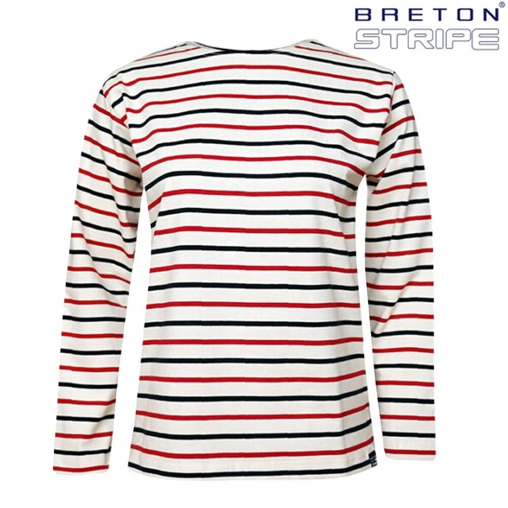 Breton Stripe Classic Multi Navy Bordeaux Maritiem Shirt Dames