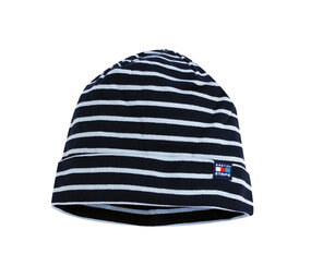 Breton Stripe Classic Bonnet Navy Sky Blue Katoenen Muts Breton Stripe Classic Bonnet Navy Sky Blue Katoenen Muts
